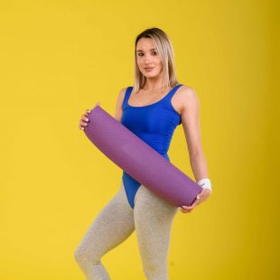 Коврик для йоги и фитнеса PROFI-FIT, 6 мм, ПРОФ (фиолетовый-розовый)