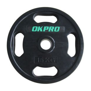 Диск обрезиненный с хватами 20 кг OKPRO OK2009E