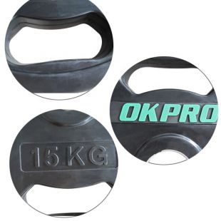 Диск обрезиненный с хватами 20 кг OKPRO OK2009E