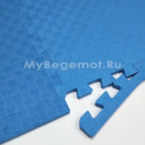 Мягкий пол, коврики-пазлы 100х100x1 см, синий