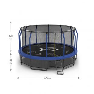 Батут каркасный с защитной сеткой и лестницей MZONE LUX 14 FT (427 см)