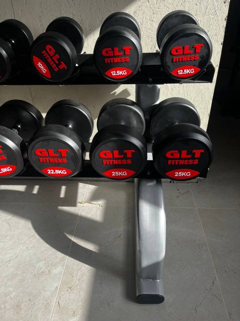 Набор из 20 гантелей GLT обрезиненных 2,5-25 кг (общий вес 275 кг)